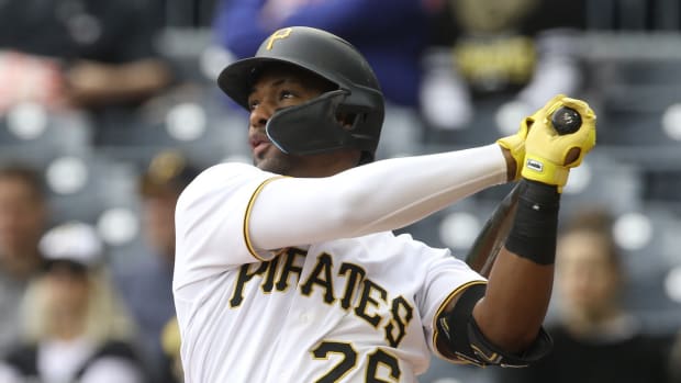 Pittsburgh Pirates LF Miguel Andújar hitting